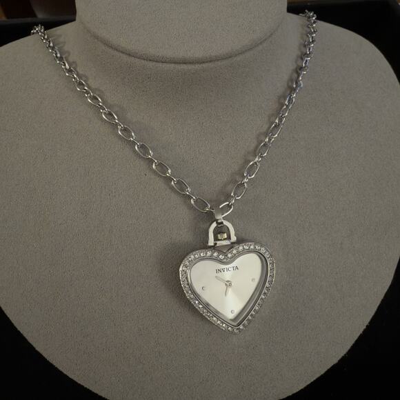 Invicta Mini 27.5mm Angel Women’s Watch Necklace Silver (49937) $199 MSRP-NEW - Picture 1 of 16